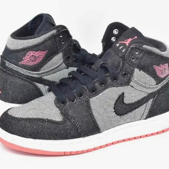 Vintage Kid’s Air Jordan 1 High Denim Sneakers